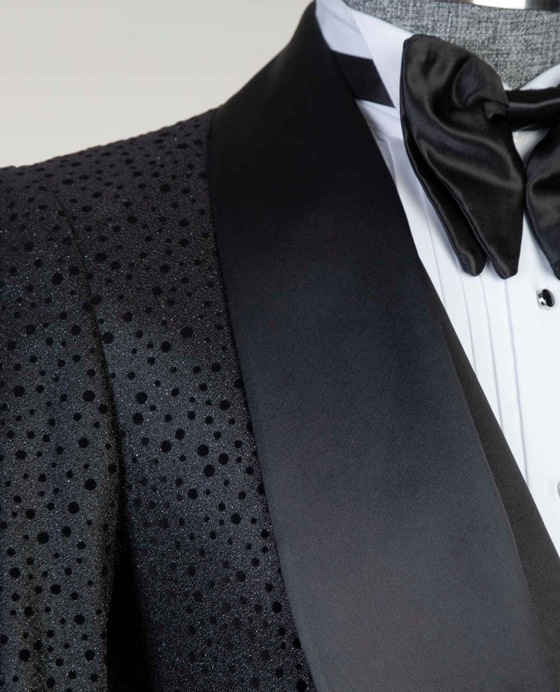 Modern Black Shawl Lapel Three-Piece Men's Suits for Wedding