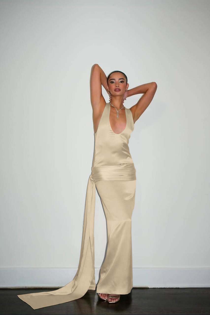 Straps Sleeveless Long Mermaid Formal Dress With Pleated Ruffles