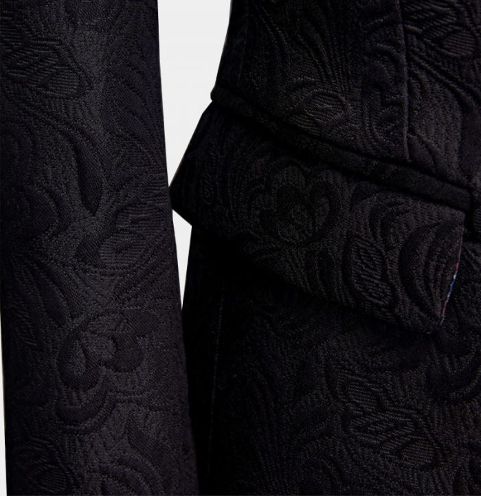 Formal Three-Piece Business Black Men's Suits Jacquard Wedding Suits