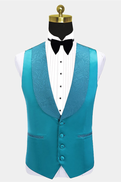 Luxury Slim Fit Shawl Lapel Jacquard Wedding Suit for Men