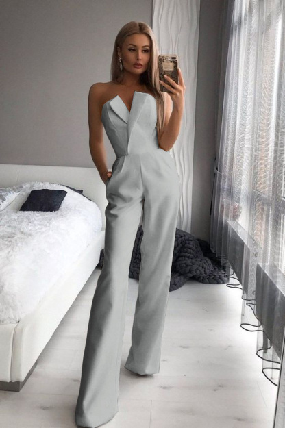 Gorgeous Strapless White Jump Suit