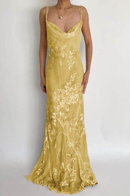 Spaghetti Strap Sleeveless Long Mermaid Formal Dress With Appliques