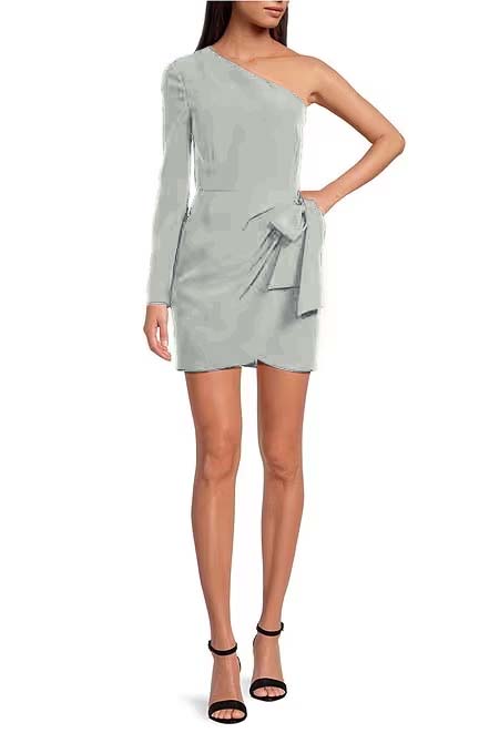 Elegant Black One Long Sleeve Off Shoulder Special Short Mini cocktail Dress