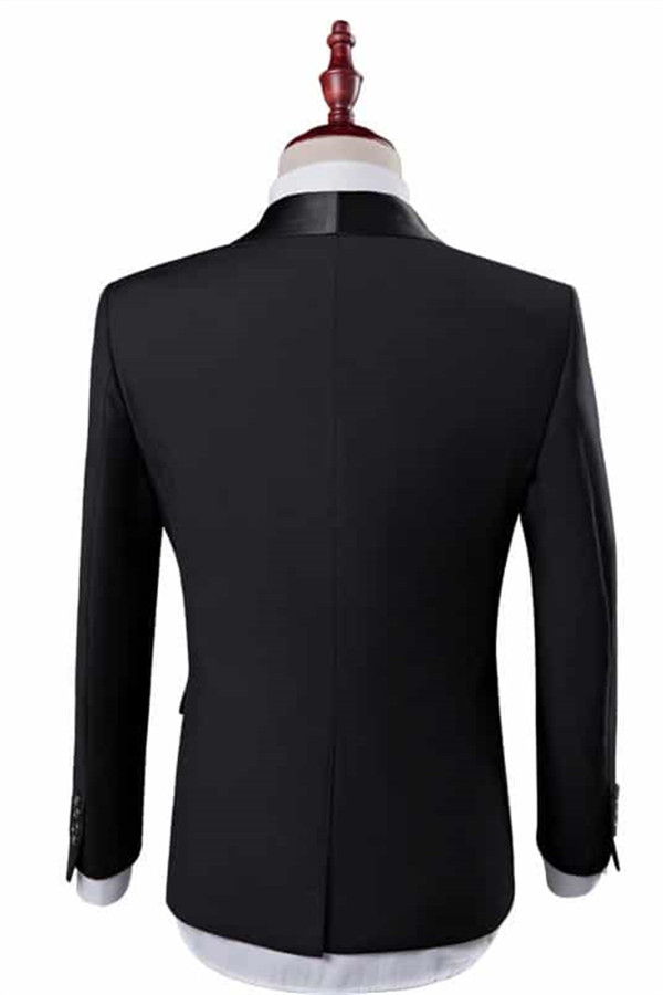 New Arrival Two-Piece Black Shawl Lapel Groomsmen Suit