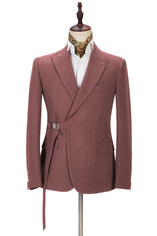 Stylish Two-Piece Groom and Groomsmen Suits with Peaked Lapel