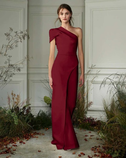 Chic White One-Shoulder Irregular Long Party Jump Suit