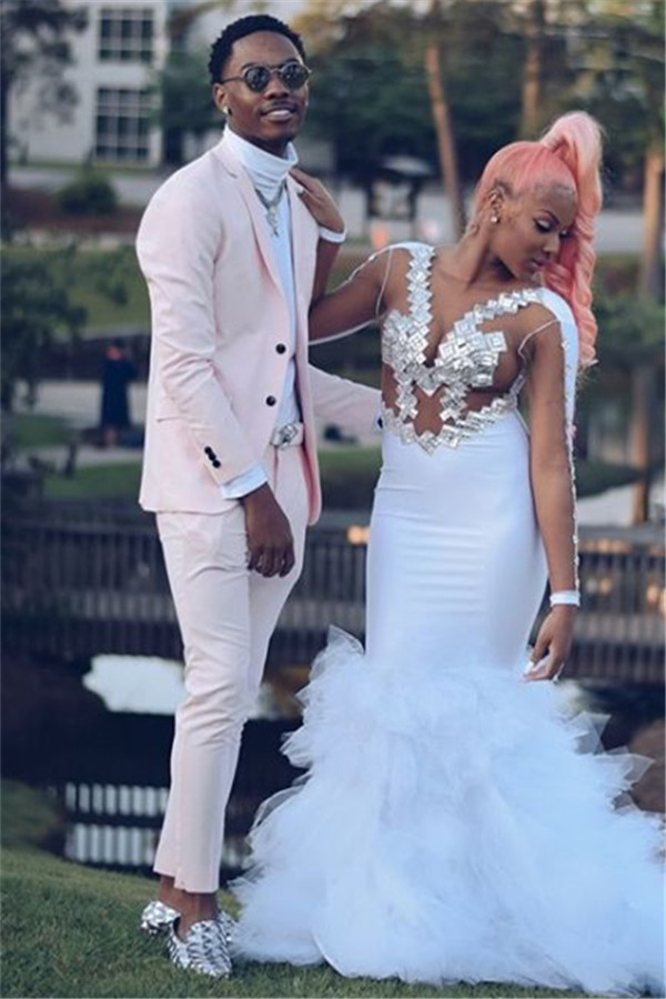 Fashion Pink Best-Fitted Bespoke Wedding Suits for Groom