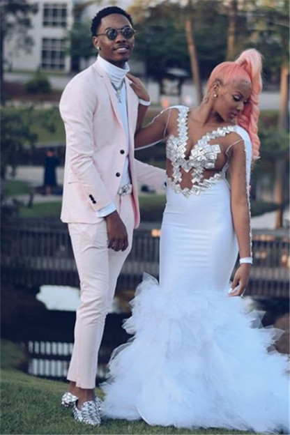 Fashion Pink Best-Fitted Bespoke Wedding Suits for Groom
