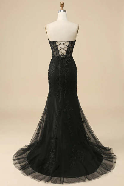 Purple Sweetheart Corset Prom Dress with Sheath Slit