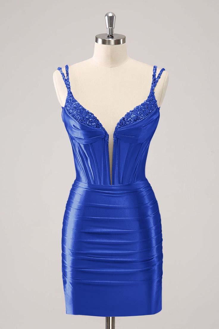 Black Sequins Short Mini cocktail Dress