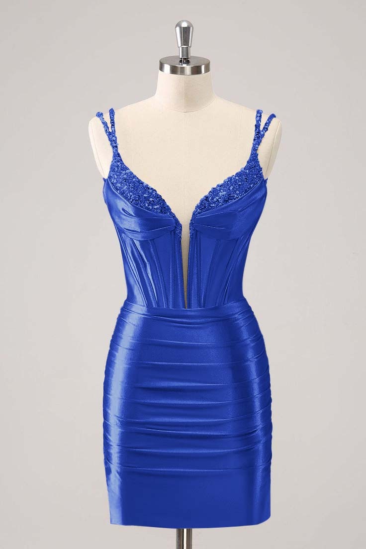 Black Sequins Short Mini cocktail Dress