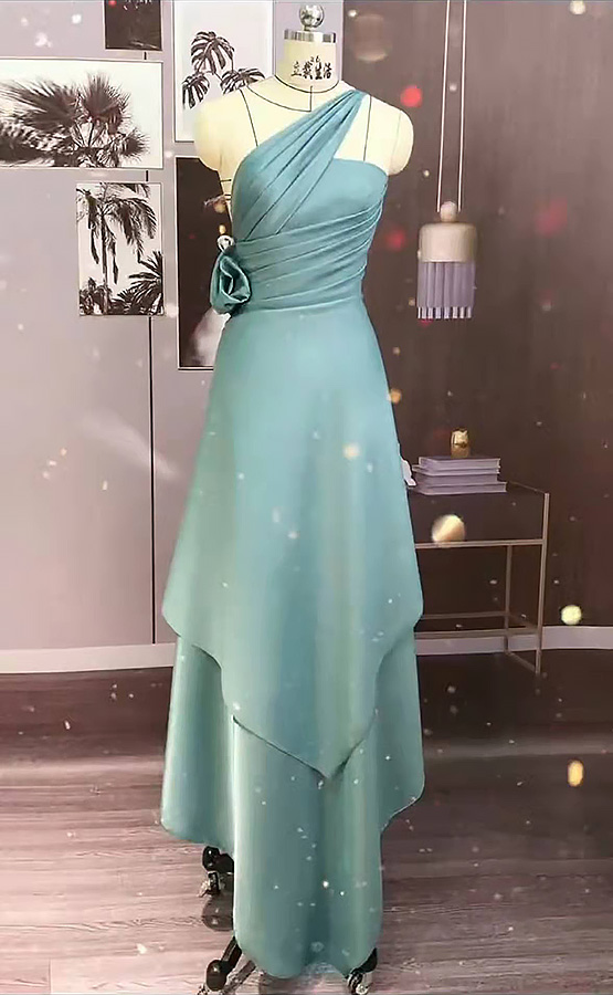 One Shoulder Chic Ruched Bridesmaid Dress