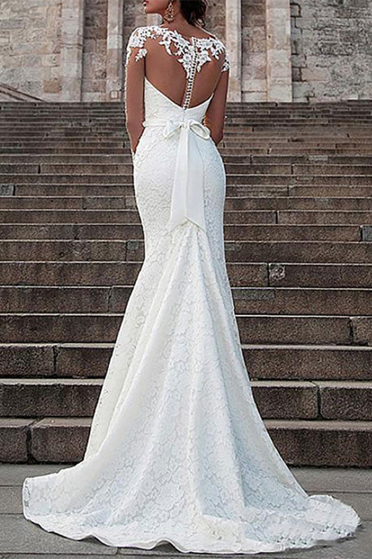 Mermaid Long Sleeves Lace Wedding Dress