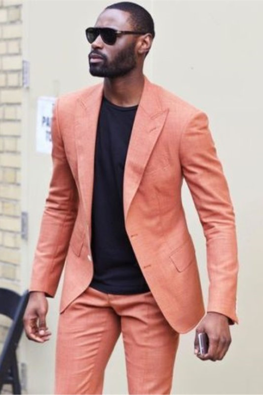 Gentle Best-Fit Peaked Lapel Bespoke Wedding Suits for Men