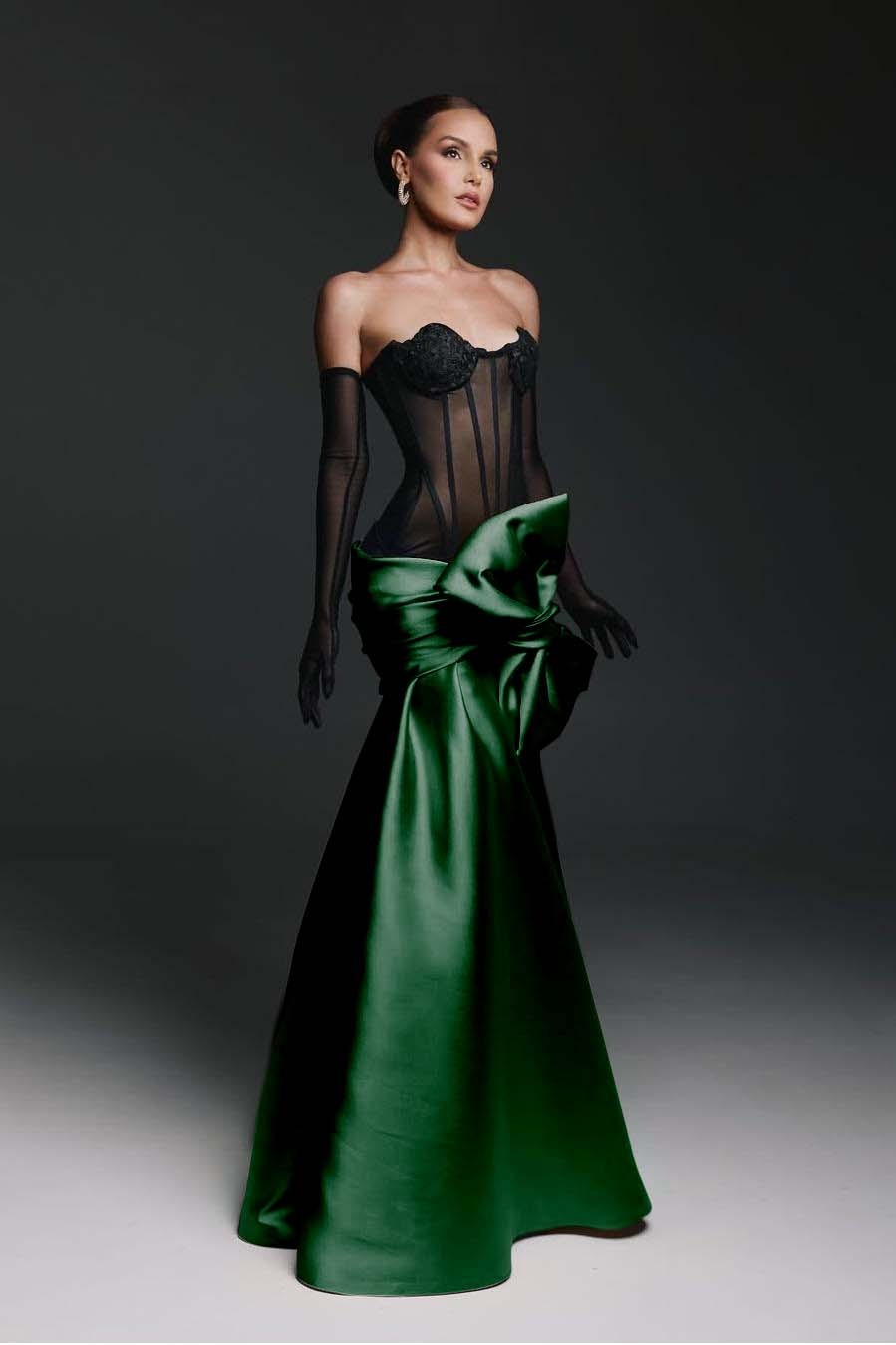Strapless Sweetheart Sleeveless Long Mermaid Formal Dress With Gloves
