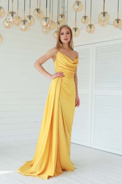 Fashionable Satin Maxi Strapless Wedding Guest or Prom Dress