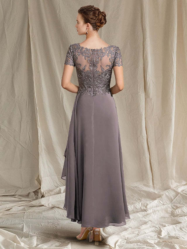 Beautiful V-Neck A-Line Princess Tea-Length Dresses for the Mother of the Bride