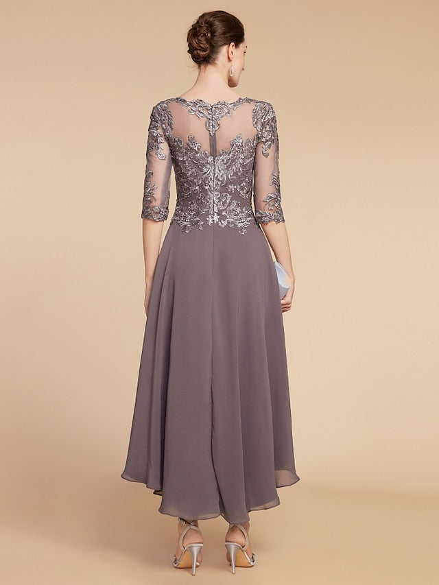 Asymmetrical Scoop A-Line Mother of the Bride Princess Dresses