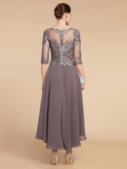 Asymmetrical Scoop A-Line Mother of the Bride Princess Dresses