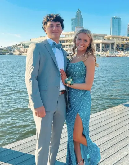 Sparkly Lavender Strapless Long Corset Prom Dress with Sequins and Beading