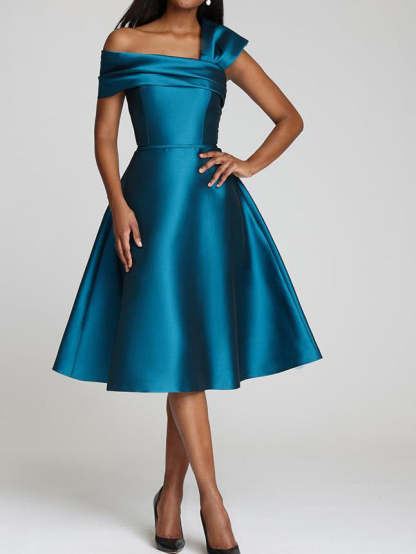 One-Shoulder A-Line Princess Gown for the Mother of the Bride
