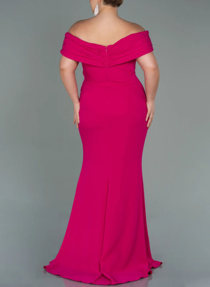 Off-the-Shoulder Mermaid/Trumpet Gown for the Mother of the Bride with Side Split