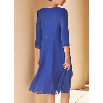Short Sleeve Knee-Length Lace Sheath Dress for the Mother of the Bride