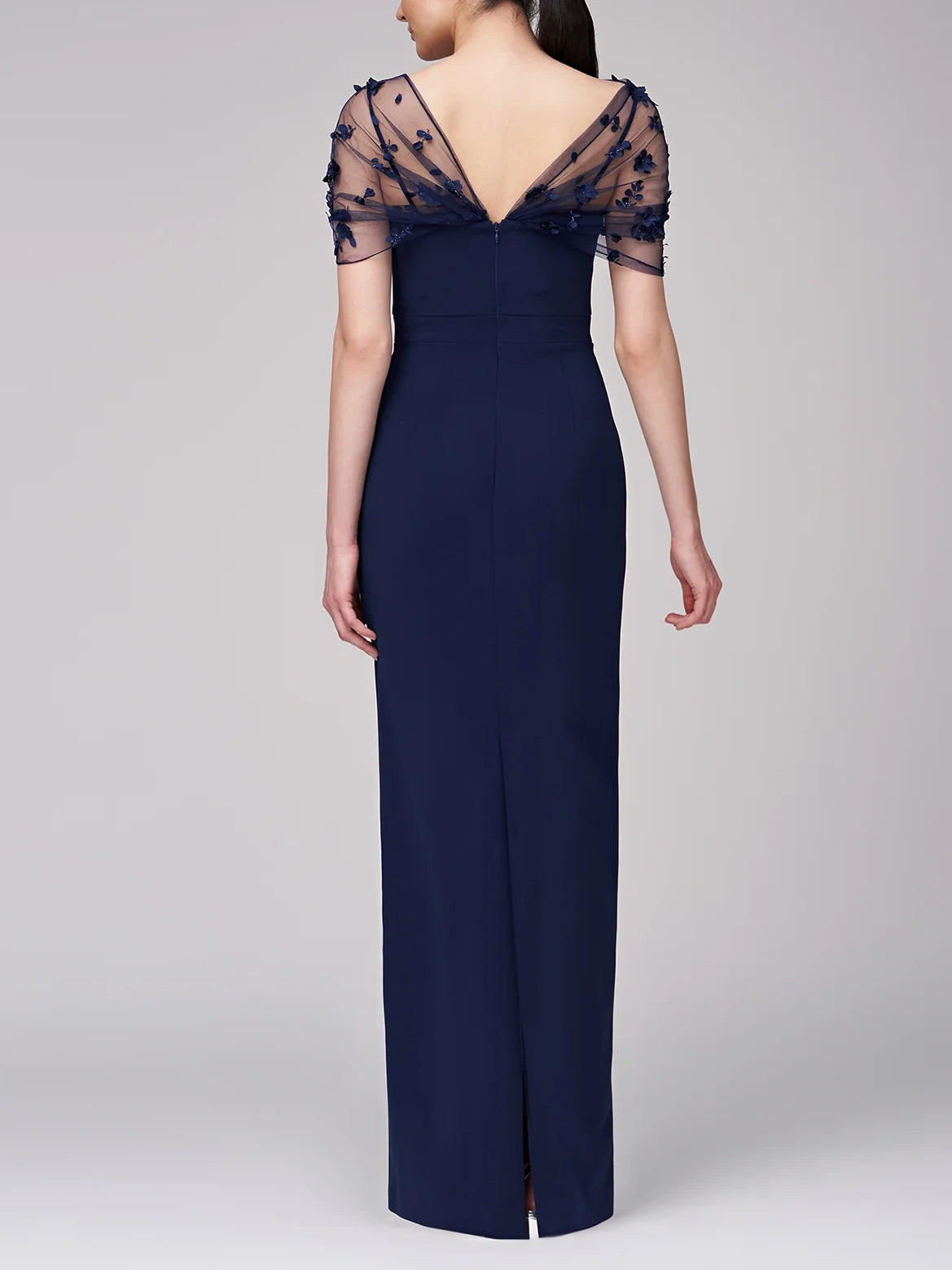 Spaghetti Strap Sleeveless Floor-Length Mother of the Bride Gown with Watteau Train