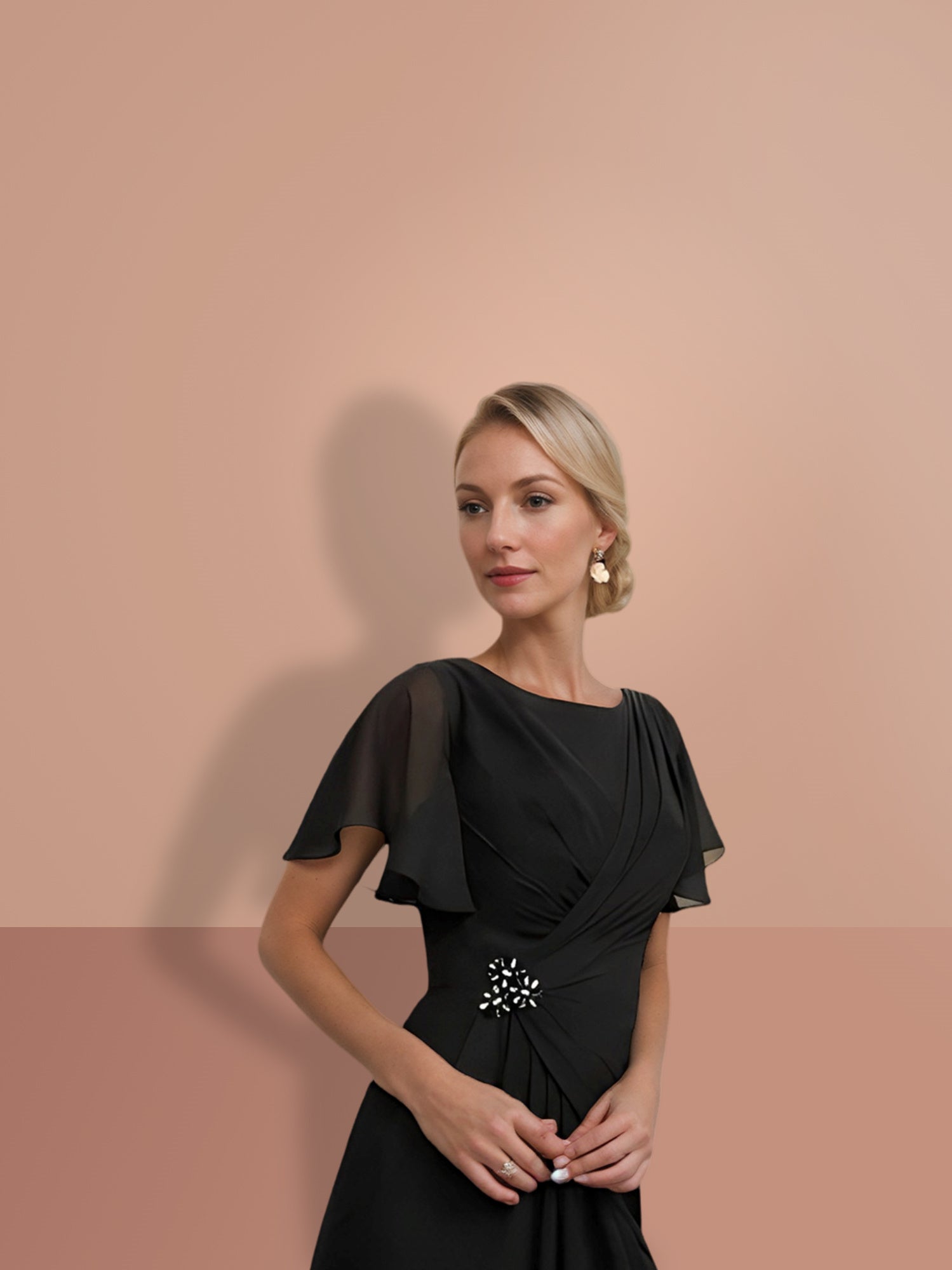 Short Sleeve Ankle-Length Sheath Mother of the Bride Dresses