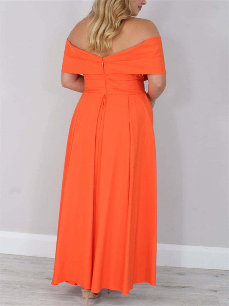 Princess A-Line Off-the-Shoulder Ankle-Length Dress for the Mother of the Bride