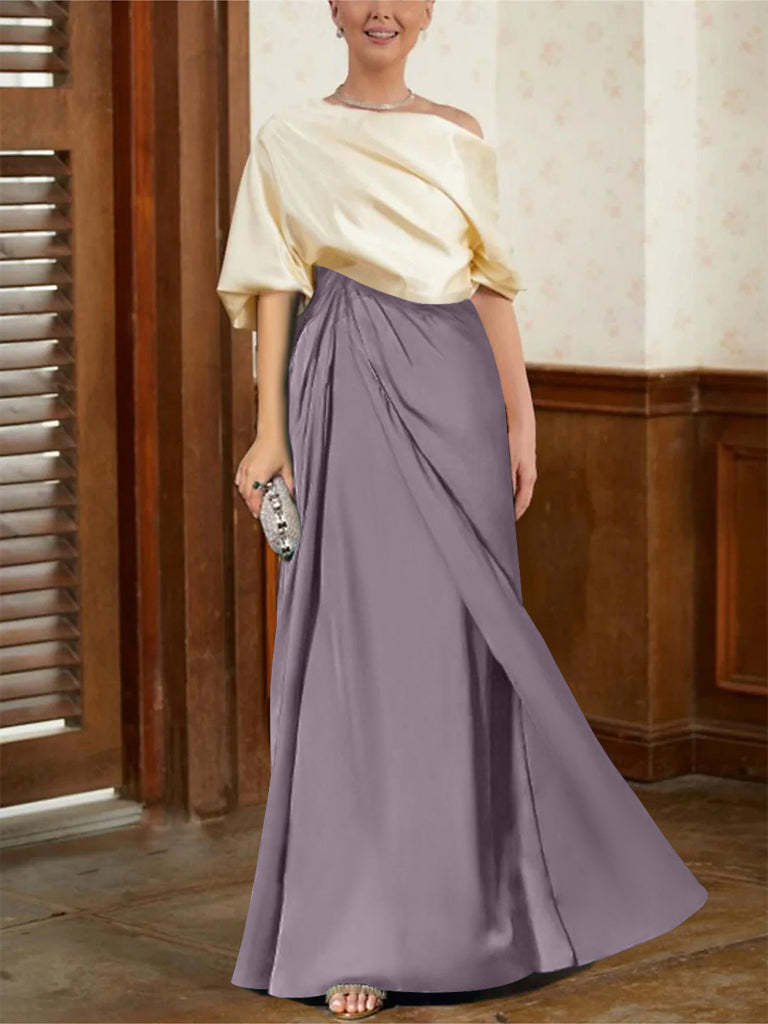 Mother of the Bride Cowl Neck A-Line Dresses with Half Sleeves
