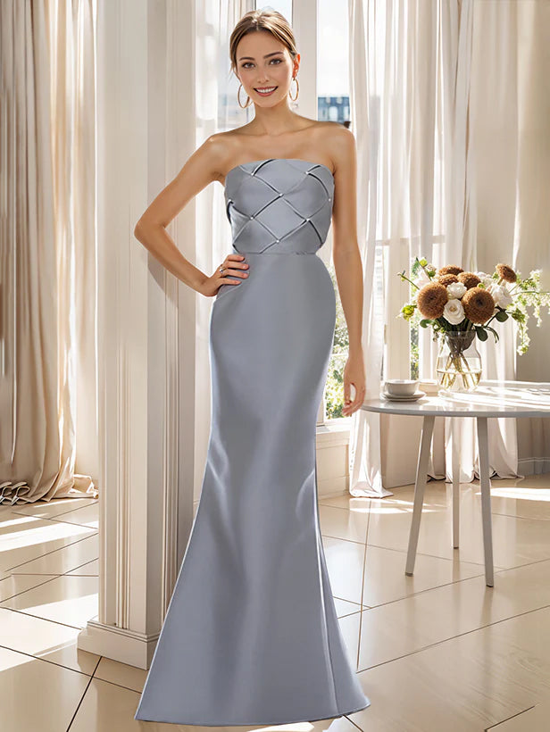 2-Piece Floor-Length Trumpet Dresses for Mother of the Bride & Groom with Wrap