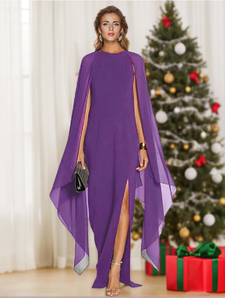 Chiffon Wedding Guest Dresses with Side Split in Sheath/Column Style