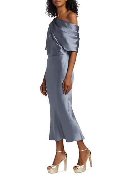 One-Shoulder Column/Sheath Gown for the Mother of the Bride