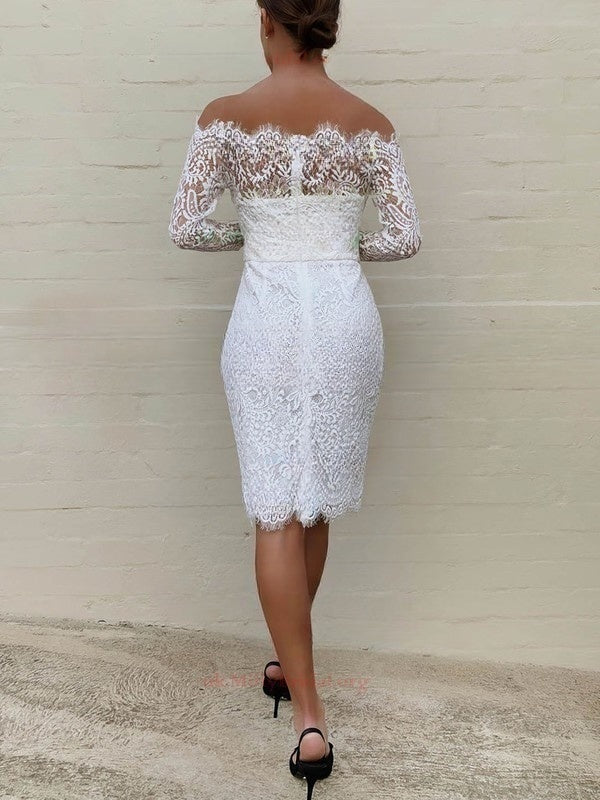 Lace Off-the-shoulder Short Mini Bridesmaid Dresses