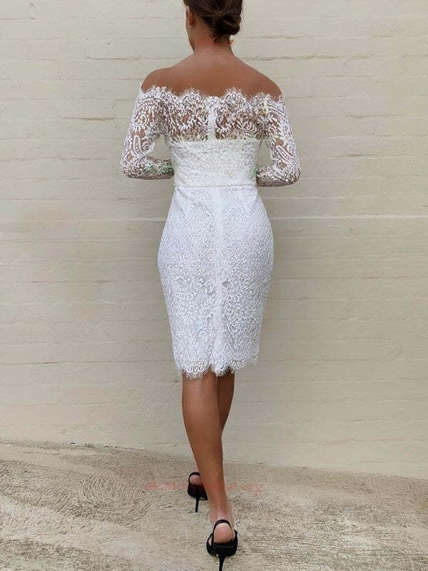 Lace Off-the-shoulder Short Mini Bridesmaid Dresses