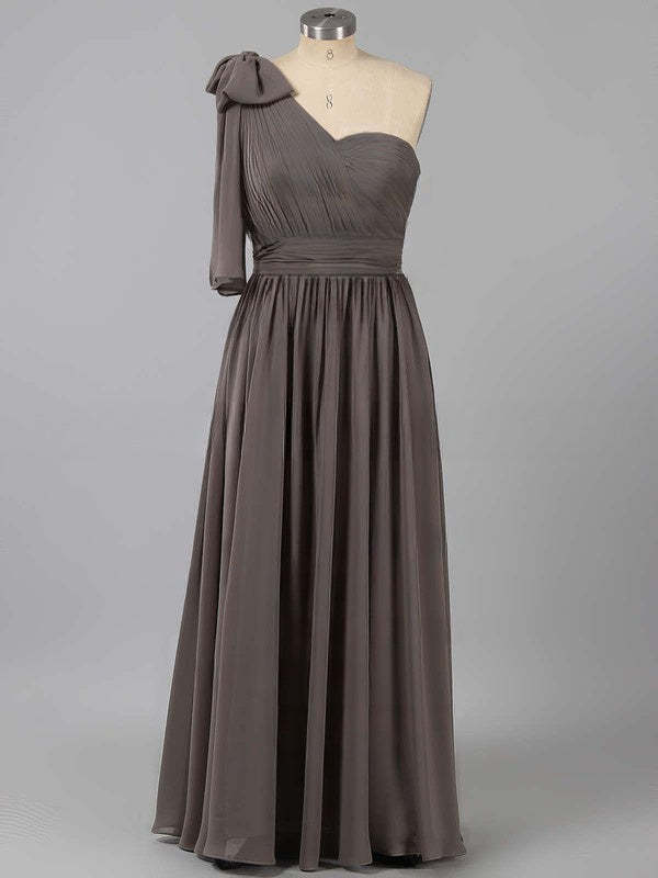 A-line Sweetheart Chiffon Floor-length Ruffles Bridesmaid Dress