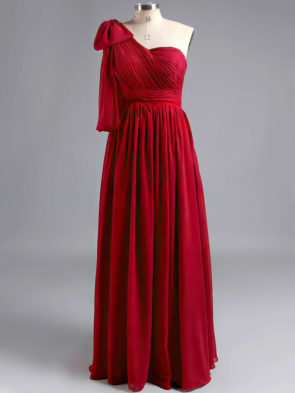 A-line Sweetheart Chiffon Floor-length Ruffles Bridesmaid Dress
