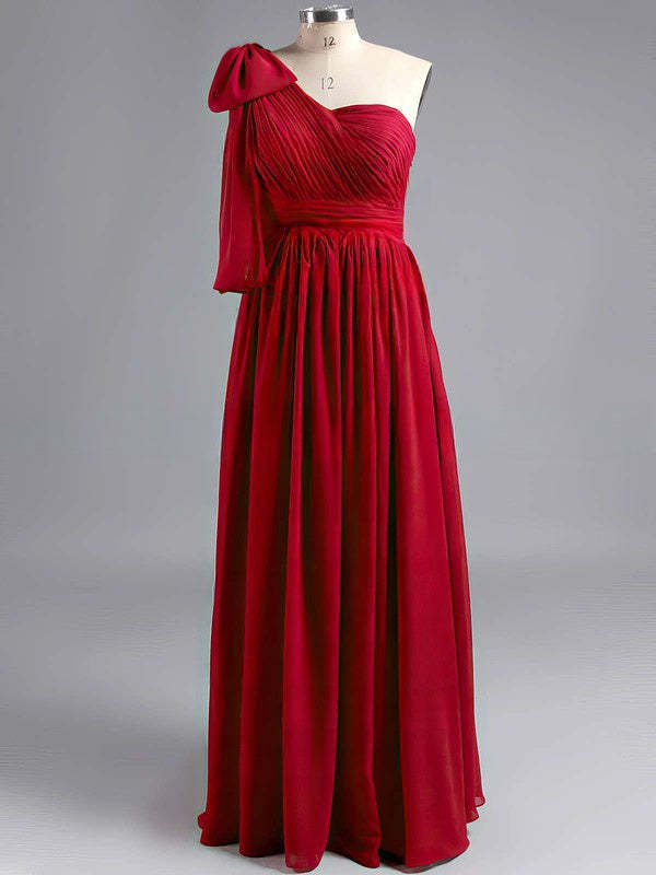 A-line Sweetheart Chiffon Floor-length Ruffles Bridesmaid Dress
