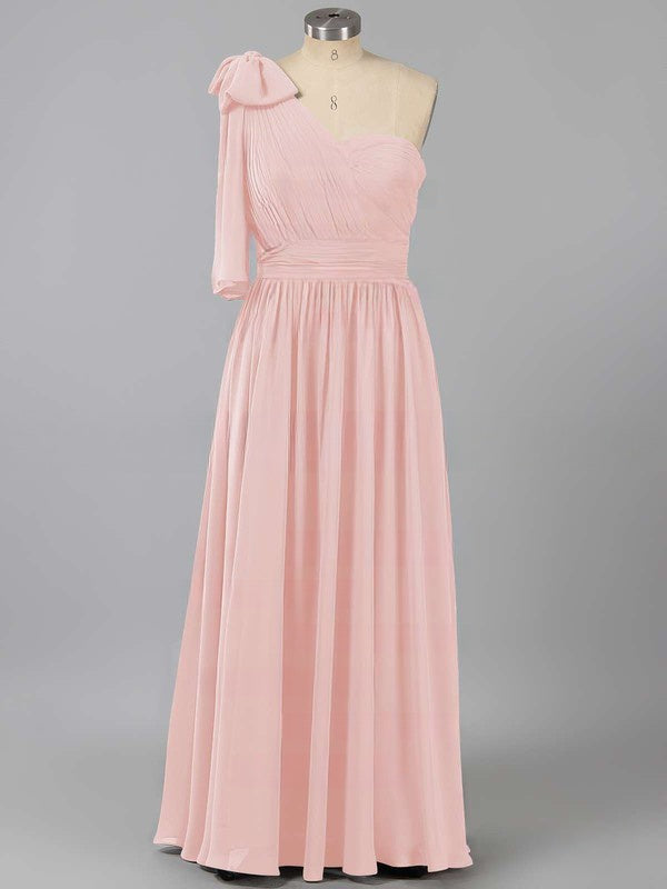 A-line Sweetheart Chiffon Floor-length Ruffles Bridesmaid Dress