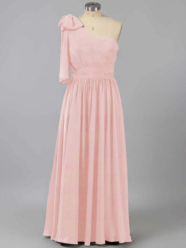 A-line Sweetheart Chiffon Floor-length Ruffles Bridesmaid Dress