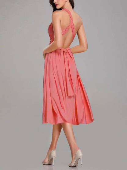 A-Line One Shoulder Bridesmaid Dresses with Sashes & Ribbons