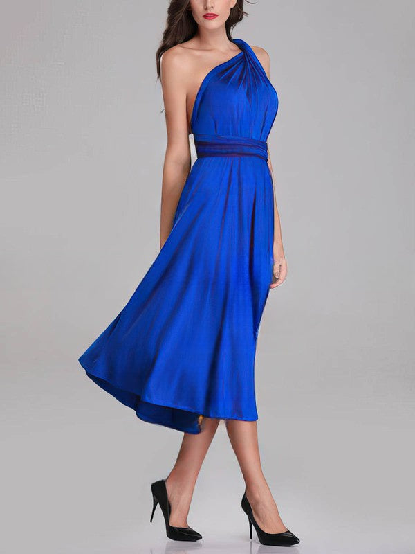 A-line One Shoulder Bridesmaid Dresses With Sashes / Ribbons