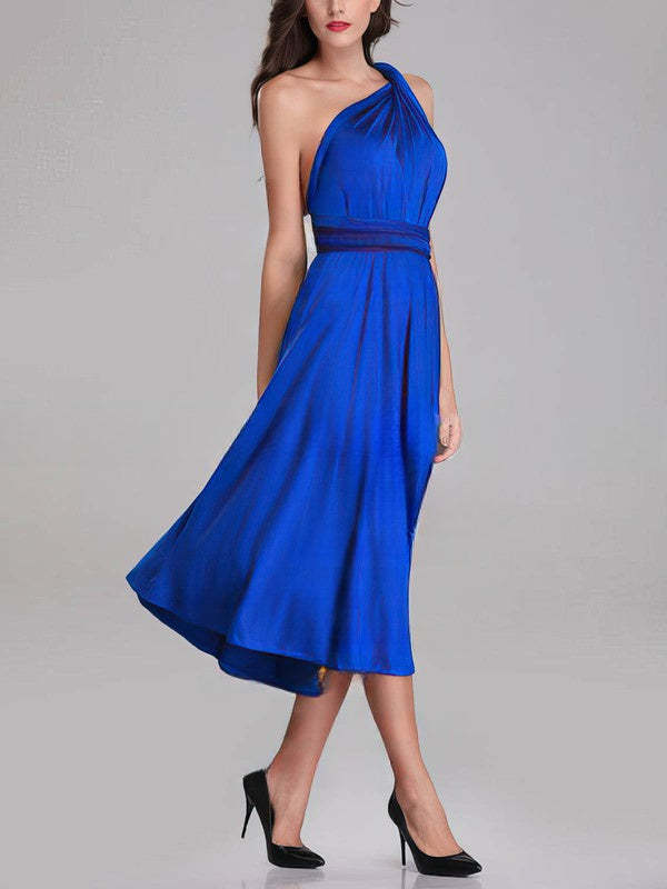 A-line One Shoulder Bridesmaid Dresses With Sashes / Ribbons