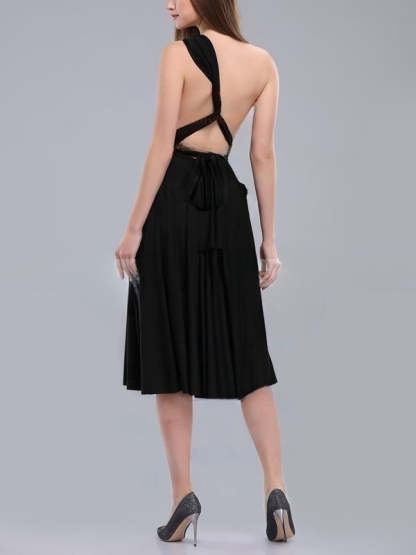 A-Line One-Shoulder Bridesmaid Dresses with Sashes & Ribbons
