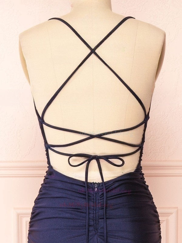 Silk-like Satin Sheath/Column Scoop Neck Floor-length Ruffles Bridesmaid Dress