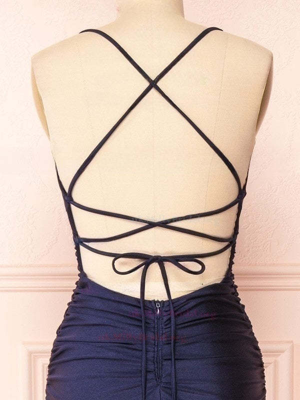 Silk-like Satin Sheath/Column Scoop Neck Floor-length Ruffles Bridesmaid Dress