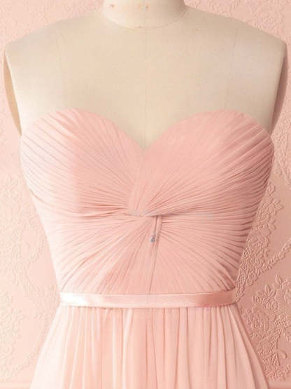 A-line Sweetheart Chiffon Floor-length Bridesmaid Dresses with Sashes / Ribbons