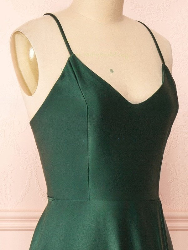 A-line V-neck Silk-like Satin Floor-length Bridesmaid Dresses for Your Special Day