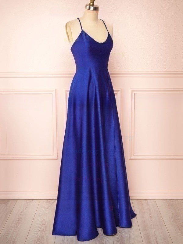 A-line V-neck Silk-like Satin Floor-length Bridesmaid Dresses